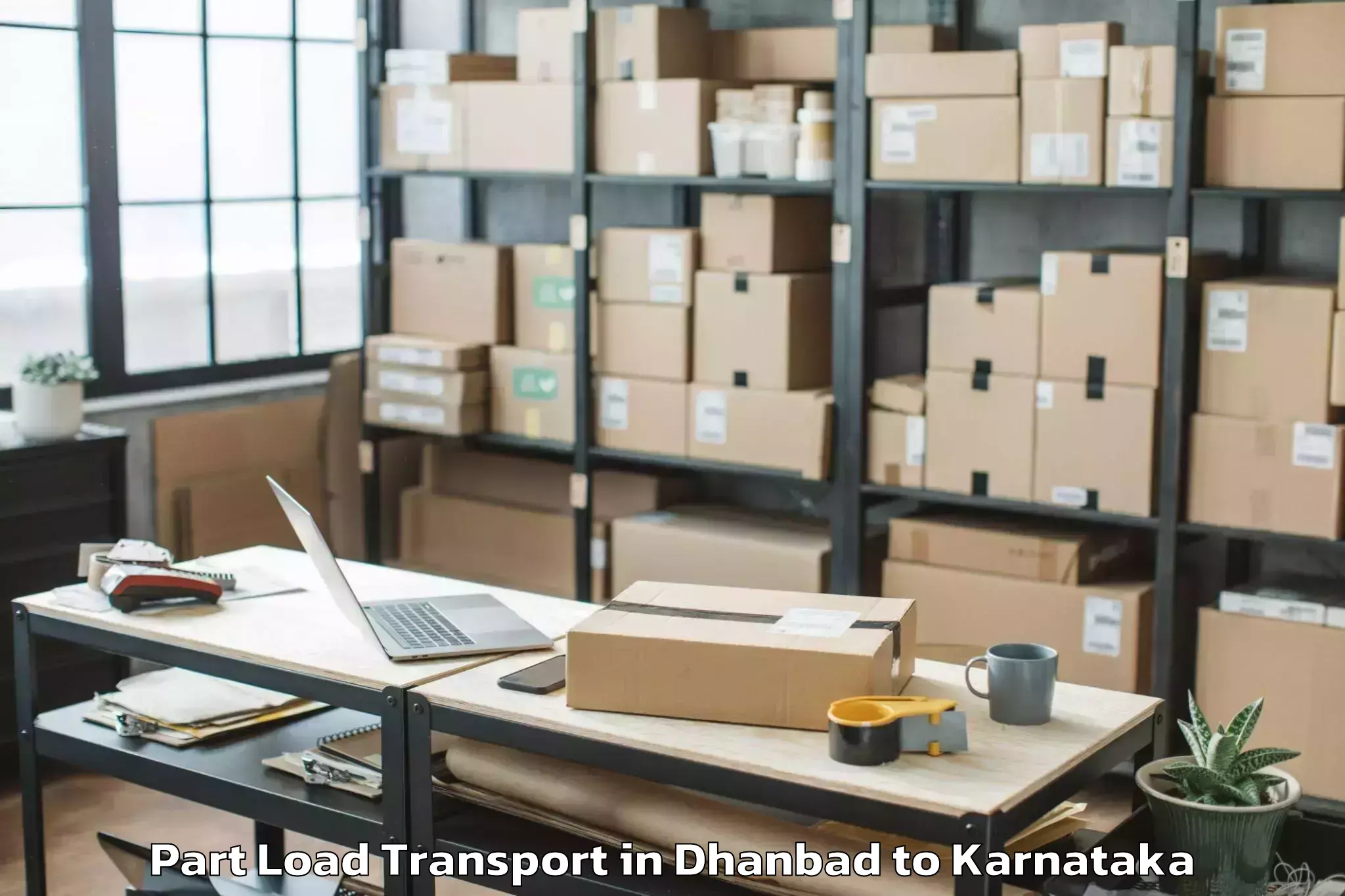 Book Dhanbad to Yenepoya University Mangalore Part Load Transport Online